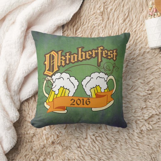 オクトーバーフェストドイツフェスティバルビールステインタイポグラフィ クッション (ブランケット)