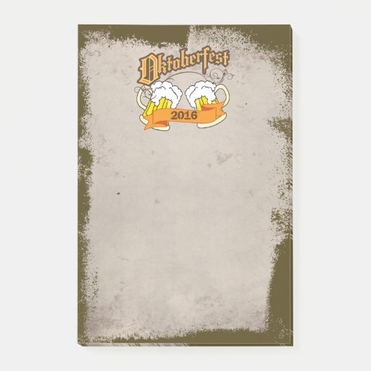 オクトーバーフェストドイツフェスティバルビールステインタイポグラフィ ポストイット (正面)