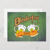 オクトーバーフェストドイツフェスティバルビールステインタイポグラフィ ポストカード (正面/裏面)
