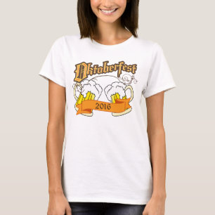 オクトーバーフェストドイツフェスティバルビールステインタイポグラフィ Tシャツ