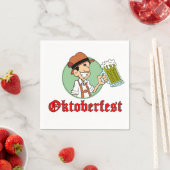 オクトーバーフェストドイツ人漫画の男とビールパーティー スタンダードカクテルナプキン (インサイチュ)