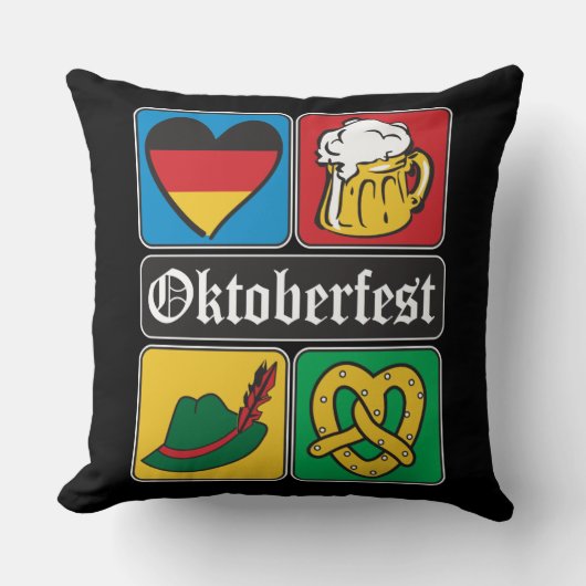 オクトーバーフェストドイツ語アイコン クッション (正面)