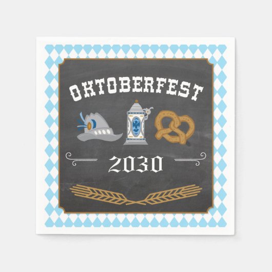 オクトーバーフェストナプキンス – ドイツビールパーティー スタンダードカクテルナプキン (正面)
