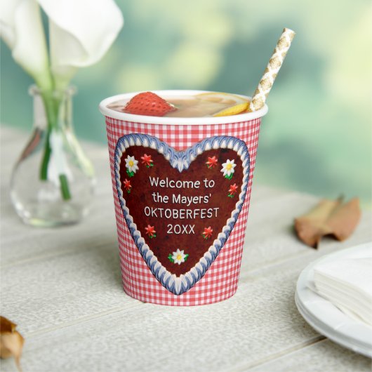オクトーバーフェストハート（カスタマイズ可能）紙カップ 紙コップ (インサイチュ)