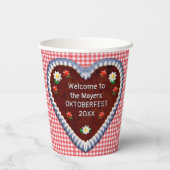 オクトーバーフェストハート（カスタマイズ可能）紙カップ 紙コップ (裏面)
