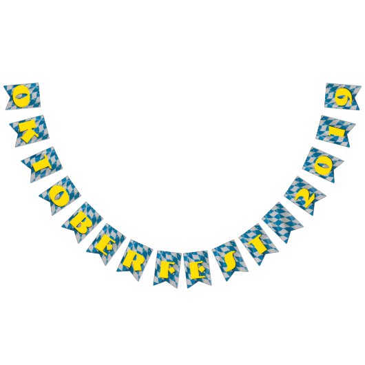 オクトーバーフェストバイアル青白編集可能フラグ バンティングフラッグ (全)