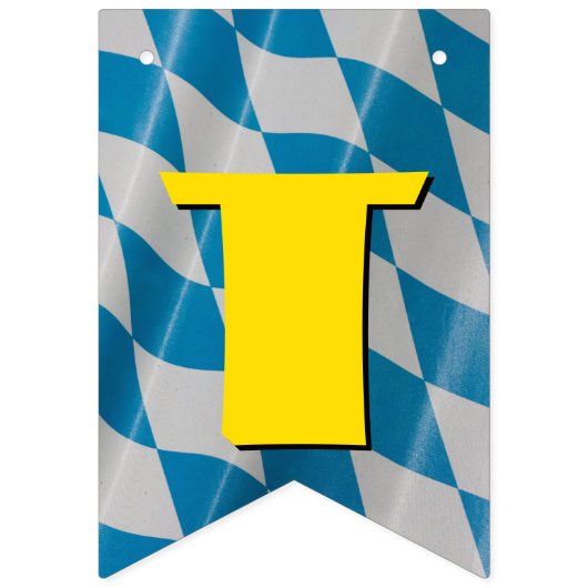 オクトーバーフェストバイアル青白編集可能フラグ バンティングフラッグ (第3の旗)