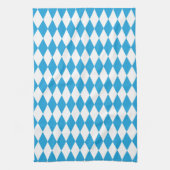 オクトーバーフェストバイエルンブルーと白の大きな対角線 キッチンタオル (縦)