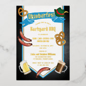 オクトーバーフェストババリアンビールバックヤードBBQパーティー 箔招待状 (正面)