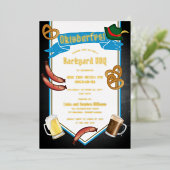 オクトーバーフェストババリアンビールバックヤードBBQパーティー 箔招待状 (立ち正面)