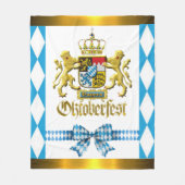 オクトーバーフェストババリア伝統的クレストゴールデン フリースブランケット (正面)