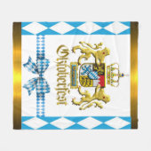 オクトーバーフェストババリア伝統的クレストゴールデン フリースブランケット (正面(横))