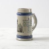 オクトーバーフェストババリア紋章、城、歌とトースト! ビールジョッキ (正面右)