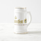 オクトーバーフェストバパーソナライズされたバリアクレストゴールデンギルト ビールジョッキ (正面右)
