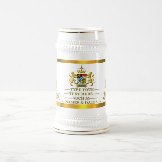オクトーバーフェストバヴァリアクレストパーソナライズされた城 ビールジョッキ (中央)