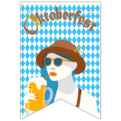 オクトーバーフェストバヴァリアンレディ&ブルーホワイトロームバス バンティングフラッグ (第3の旗)