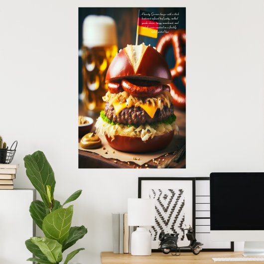 オクトーバーフェストバーガーフィースト24x36 ポスター (ホームオフィス)