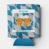 オクトーバーフェストパーソナライズされたブルーホワイトドイツビール 缶クーラー (裏面)