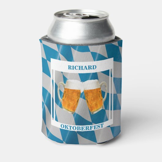 オクトーバーフェストパーソナライズされたブルーホワイトドイツビール 缶クーラー (缶裏面)