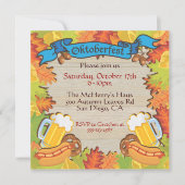 オクトーバーフェストパーティの招待状と紅葉 招待状 (正面)