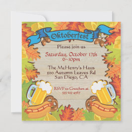 オクトーバーフェストパーティの招待状と紅葉 招待状