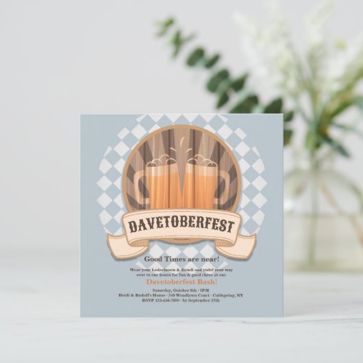 オクトーバーフェストパーティの招待状カスタム 招待状 (スタンド正面)