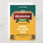 オクトーバーフェストパーティの招待状フライヤーテンプレート 招待状 (正面/裏面)
