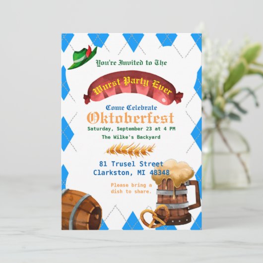 オクトーバーフェストパーティの招待状 招待状 (スタンド正面)