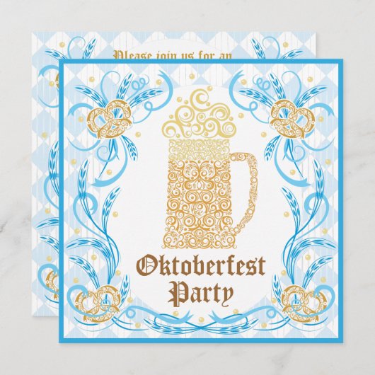オクトーバーフェストパーティの招待状 招待状 (正面/裏面)