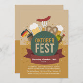 オクトーバーフェストパーティの招待状 招待状 (正面/裏面)
