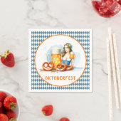 オクトーバーフェストパーティーとビールとプレッツェルai スタンダードカクテルナプキン (インサイチュ)