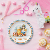 オクトーバーフェストパーティーとビールとプレッツェルai ペーパープレート (パーティー)