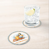 オクトーバーフェストパーティーとビールとプレッツェルai ラウンドペーパーコースター (インサイチュ)