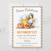 オクトーバーフェストパーティーとビールとプレッツェルai 招待状 (正面)