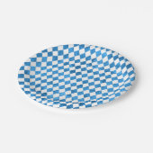 オクトーバーフェストパーティーバイエルン国旗の青い水色 ペーパープレート (アングル)