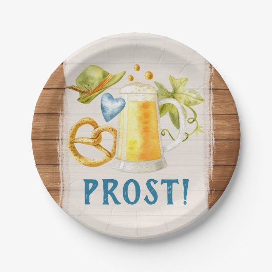 オクトーバーフェストパーティー素朴バイエルスタイン ペーパープレート (正面)