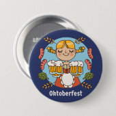 オクトーバーフェストビアガールボタン 缶バッジ (正面&裏面)