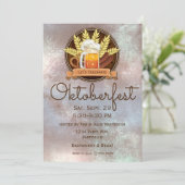 オクトーバーフェストビアソーセージプレッツェルロゴ、ウッド 招待状 (スタンド正面)