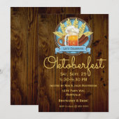 オクトーバーフェストビアソーセージプレッツェルロゴ、バイエルン 招待状 (正面/裏面)