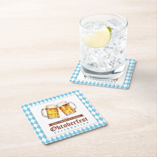 オクトーバーフェストビアバースデーパーティー スクエアペーパーコースター (インサイチュ)