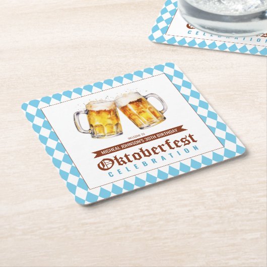 オクトーバーフェストビアバースデーパーティー スクエアペーパーコースター (アングル)