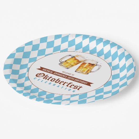 オクトーバーフェストビアバースデーパーティー ペーパープレート (アングル)