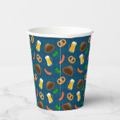 オクトーバーフェストビアプレッツェル&ソーセージパターン紙 紙コップ (右)