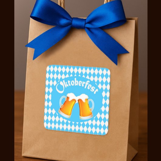 オクトーバーフェストビアマグカップ&バイエルアンパターンステッカー スクエアシール