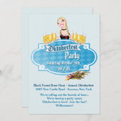 オクトーバーフェストビールとスマイル招待状 招待状 (正面/裏面)