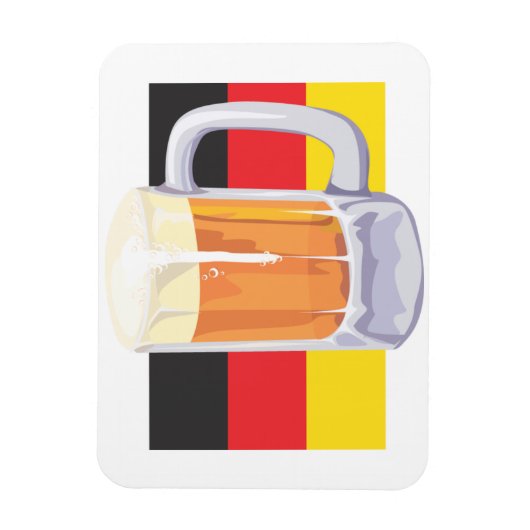 オクトーバーフェストビールとドイツ国旗 マグネット (縦)