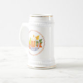 オクトーバーフェストビールと紅葉 ビールジョッキ (正面左)