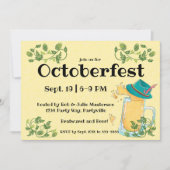 オクトーバーフェストビールスタインとアルパインハット 招待状 (正面)
