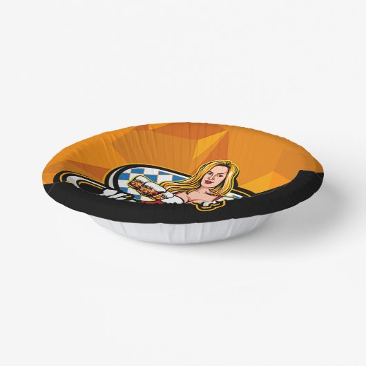 オクトーバーフェストビールスティーンズウーマンサービングパーティー9" ペーパーボウル (傾斜あり)