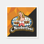 オクトーバーフェストビールスティーンズウーマンサービングパーティー スタンダードカクテルナプキン (正面)